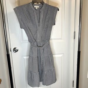 Small blue and white striped dress